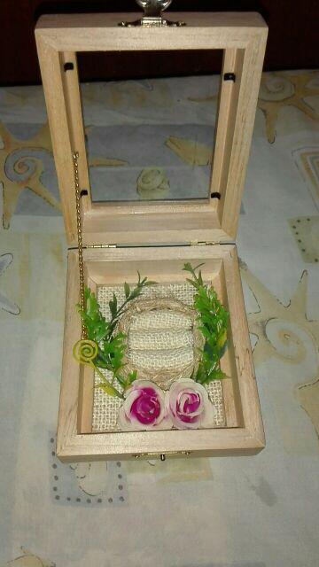 Kotak Cincin Kayu + Bunga Untuk Seserahan/ Kcb