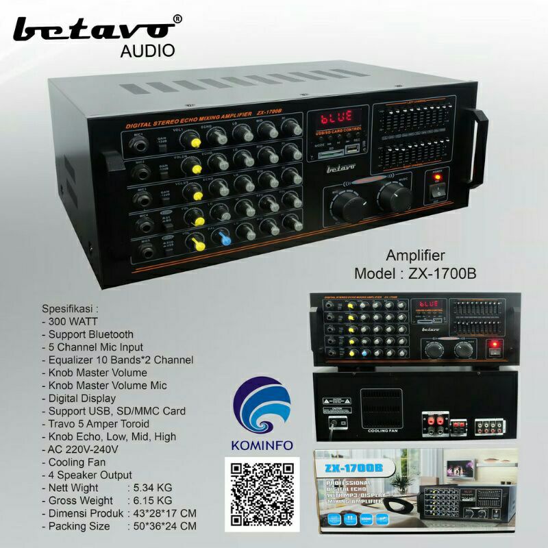 Betavo ZX 1700B digital mixing amplifier