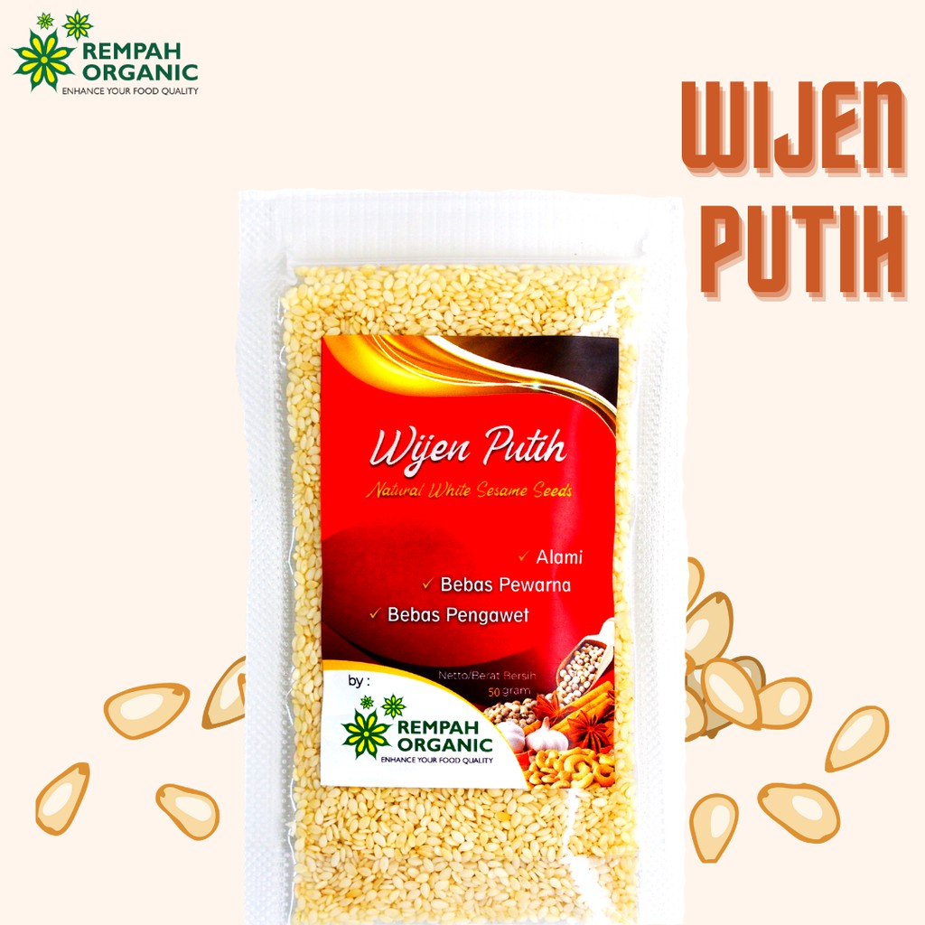 

Rempah Organic White Sesame Seeds / Biji Wijen Putih 50 Gram