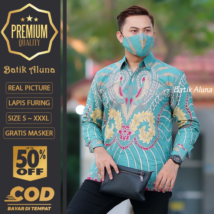 BATIK PRIA LENGAN PANJANG MEWAH PREMIUM ALUNA PRABUSENO SHANGHAI KERIS KEMEJA BATIK ACARA NIKAHAN KE