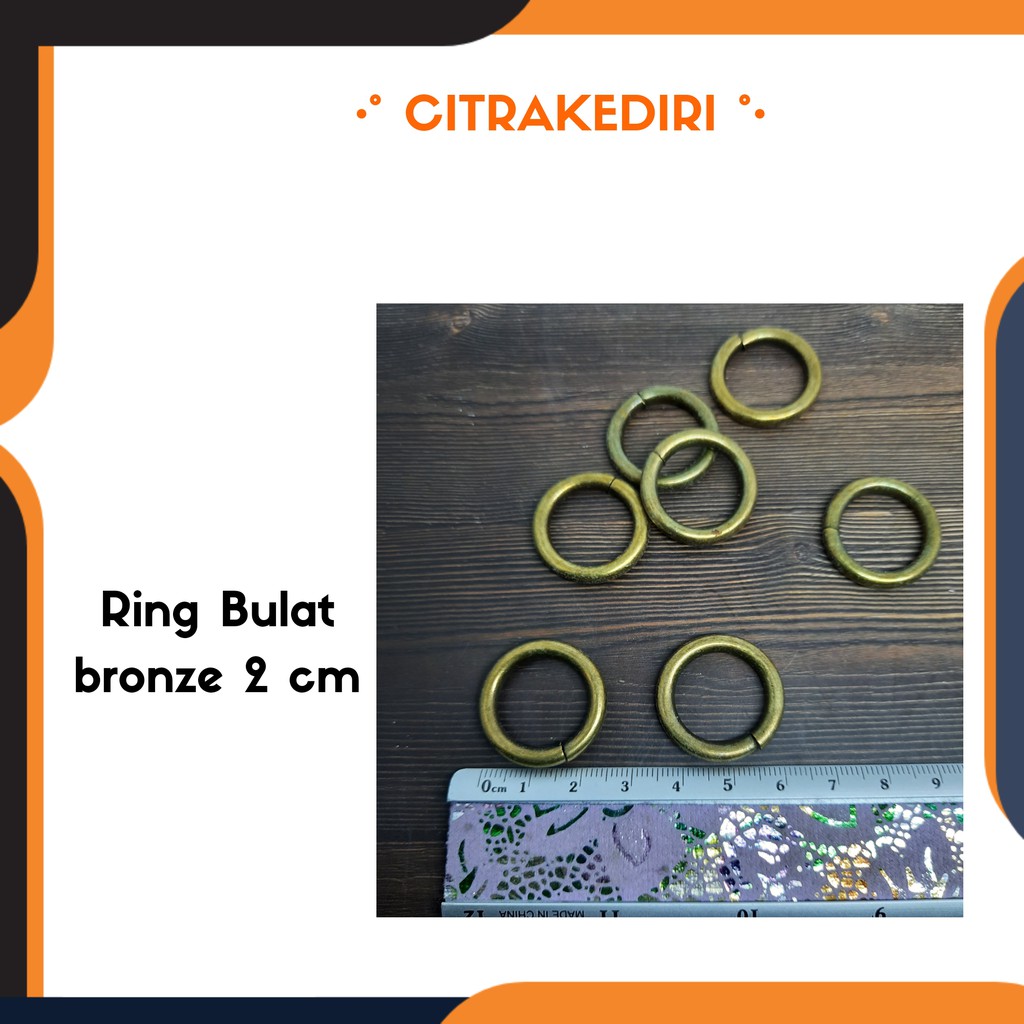 Ring bulat 2 cm 4 mm warna Atg- tas souvenir tali rajut kur kerajinan hiasan tangan