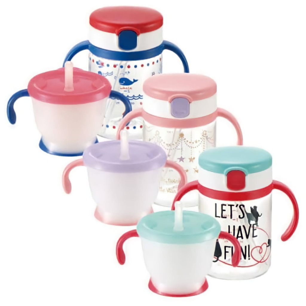 Richell Straw Training Mug &amp; Clear Straw Bottle Mug - Botol Minum