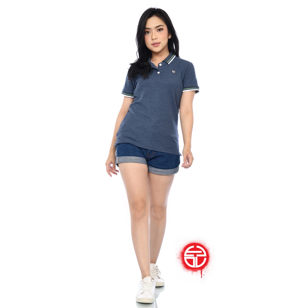 OVLE Kaos Polo Shirt Wanita | Kaos Cewek | Navy Misty