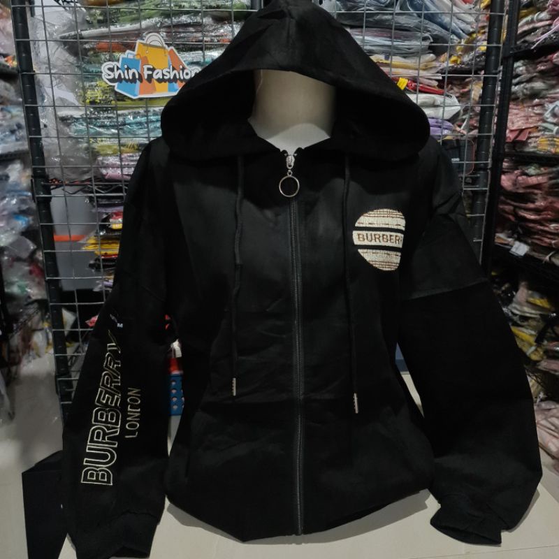 Jaket Suede Import Wanita Fashion XL Besar-Berylondon Hitam