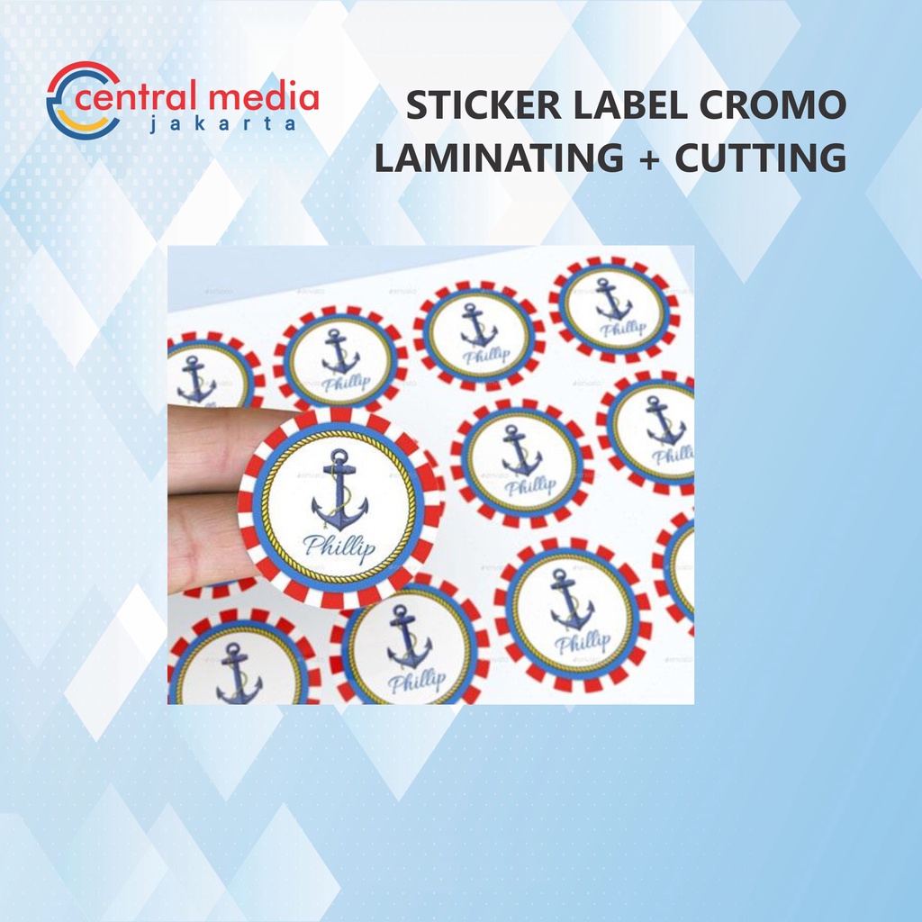 

Cetak Sticker CROMO A3+ Laminating + Cutting KISS CUT Sesuai Pola