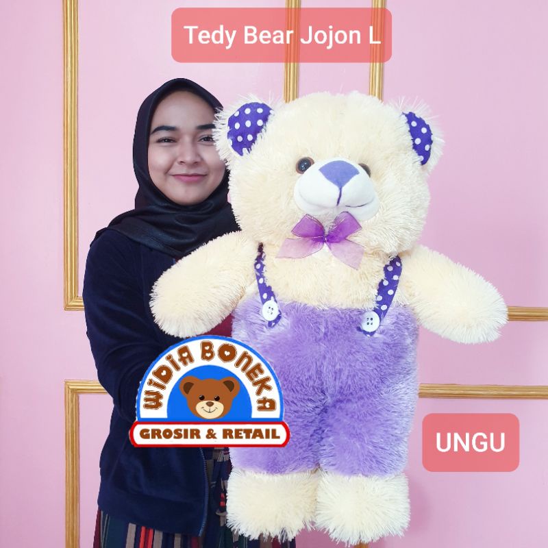 Boneka Beruang Teddy Bear Jojon L / Topi Syal L 55 cm