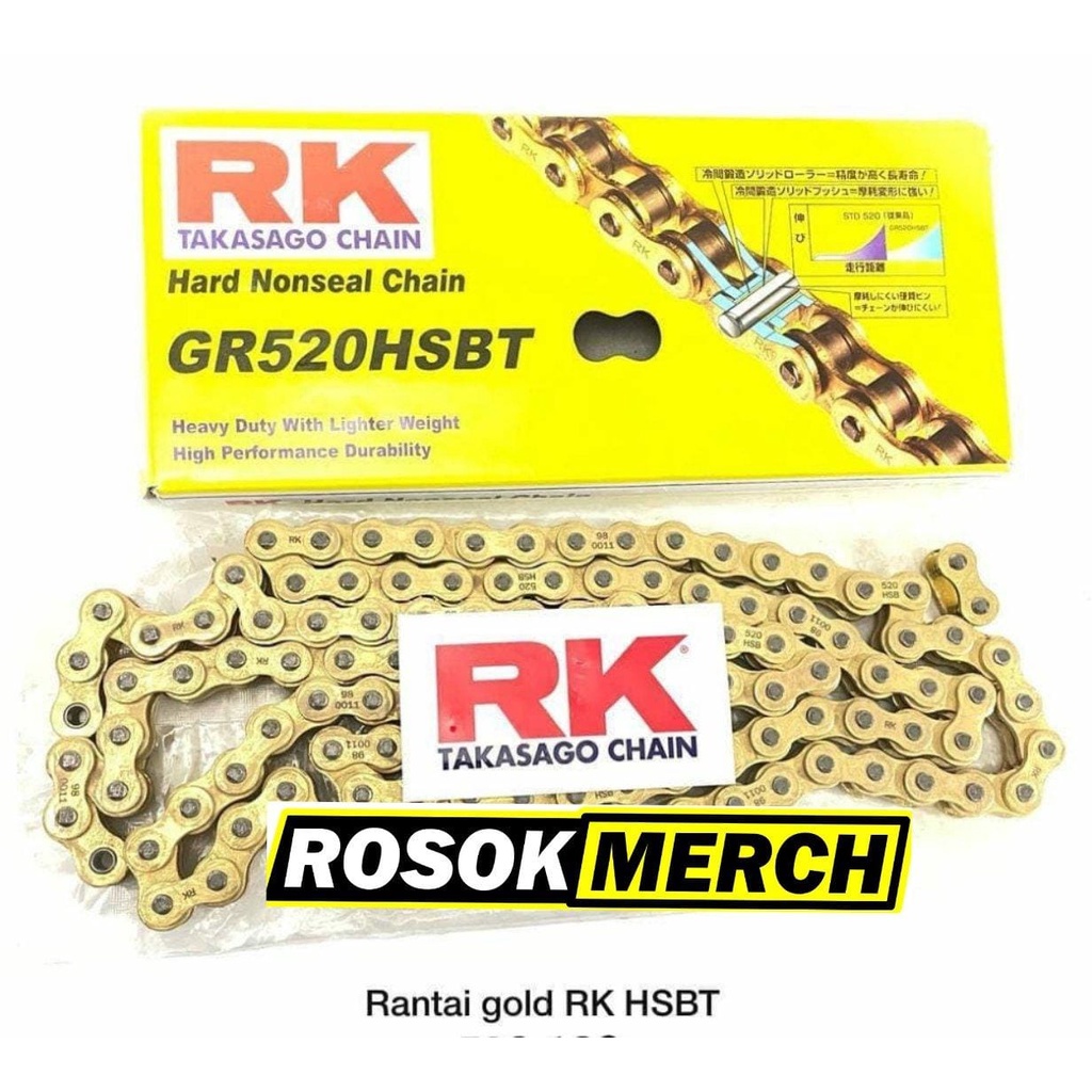 RANTAI RK TAKASAGO 520 - 120L-130L HSBT GOLD ORIGINAL
