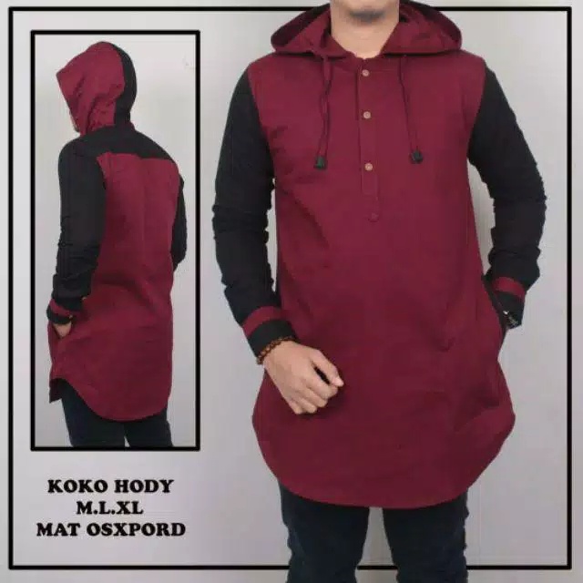 Kurta Hoodie Oxford Tangan Panjang