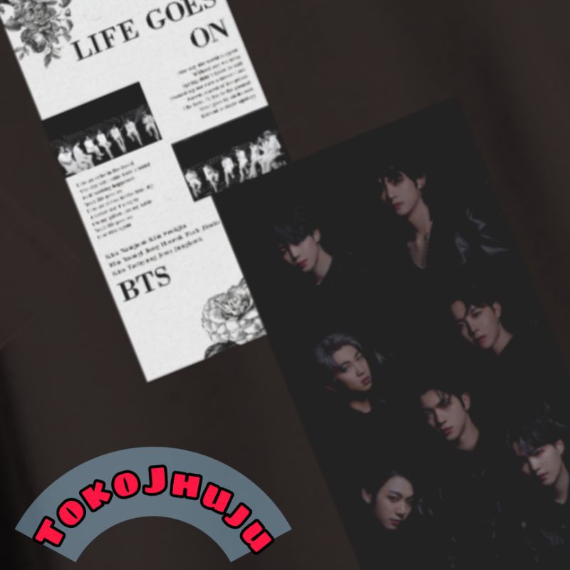 Baju Kaos BTS Life Goes On Foto belakang + logo kiri