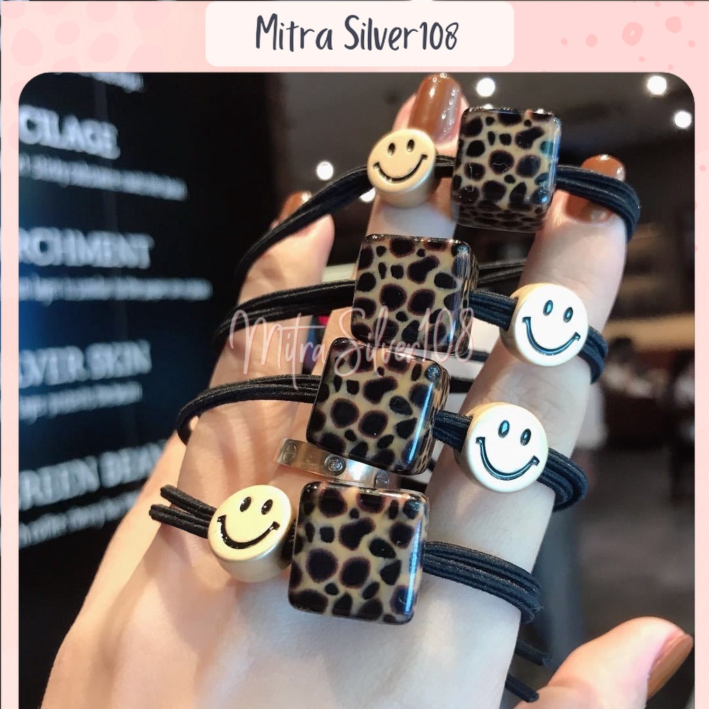 [MS108] KCR 10 - IKAT RAMBUT MOTIF SMILE / AKSESORIS RAMBUT/ IKAT RAMBUT KARAKTER IMPORT