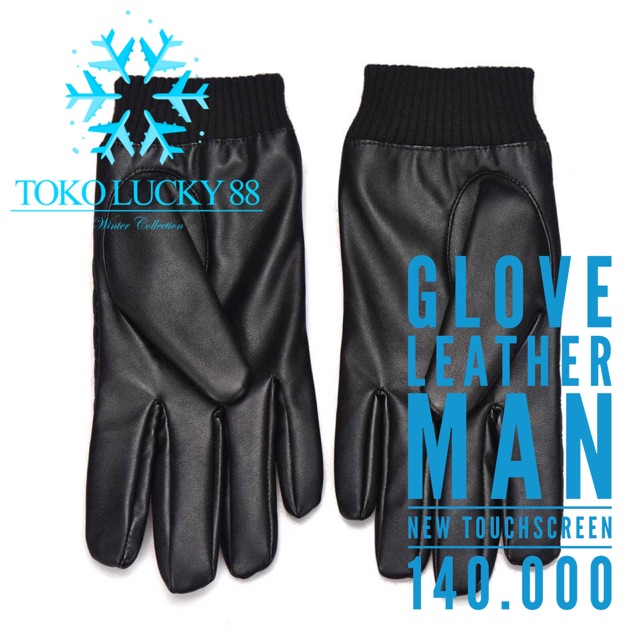 IMPORT Glove Leather Man Genuine Original Fur Thermal Sarung tangan Kulit Asli touchscreen bulu musim dingin