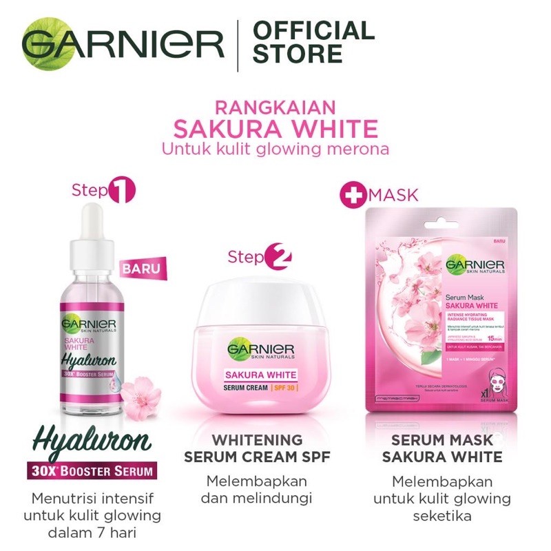 Garnier Sakura Glow Hyaluron Booster Serum 30Ml