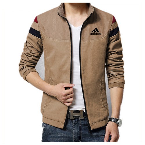 OUTERWEAR PAKAIAN PRIA JAKET ADIDAS WARNA BROWN KEREN BAHAN BABYTERRY BEST QUALITY MURAH CASUAL