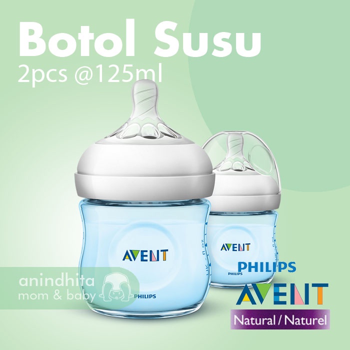 AVENT Natural Bottle 125ml Isi 2pcs | Botol susu bayi
