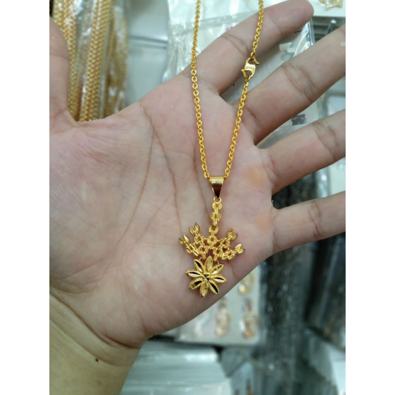 Kalung+liontin xuping wanita dewasa berlapis emas UK60cm.  93p