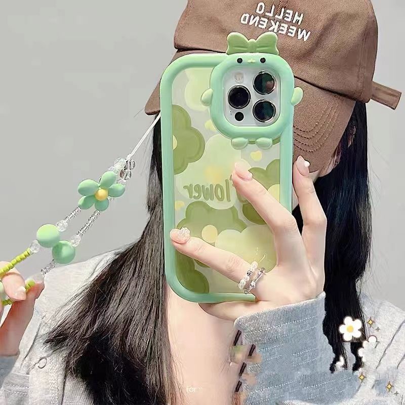 Case Silikon Motif Monster Bunga Hijau Cover iPhone 11 12 13 7 8 6 13 Pro hhft