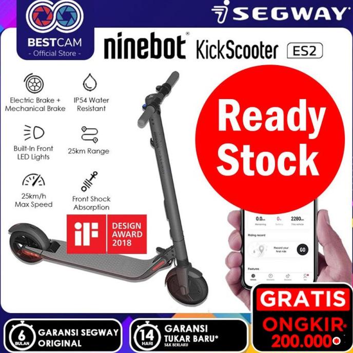 Segway Ninebot ES2 Electric Kick Scooter LED Display Skuter Listrik