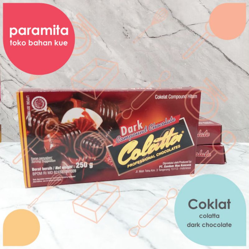 Colatta Compound Dark Chocolate / Milk Chocolate / White Chocolate / Strawberry 250gr