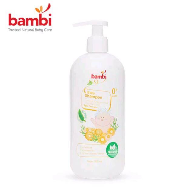 Bambi Baby Shampoo Mild On Eyes 500ml (Pump) / Bambi Shampo 100ml