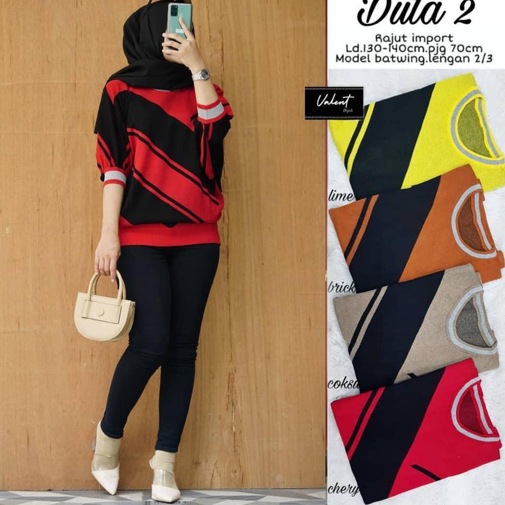 Trend's termurah Atasan Rajut Import Duta #2 Valent Hijab Solo E19E09 ,,.