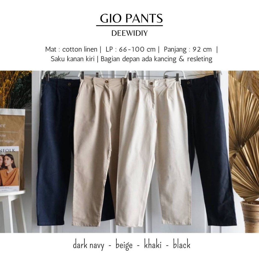 CELANA PANJANG WANITA BAHAN KATUN UNTUK FORMAL DAN CASUAL - GIO PANTS DEEWIDIY