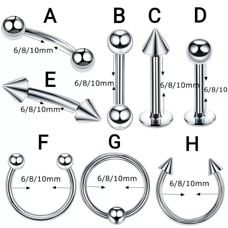 anting titanium helix, lobe, upperlobe, tragus