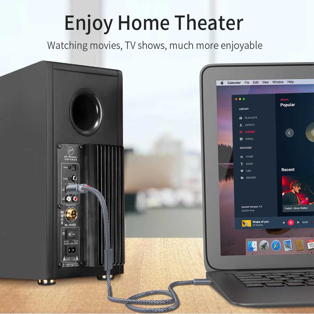 LPKSTORE Essager Kabel Audio HiFi 3.5mm to RCA 2 Meter - AV117