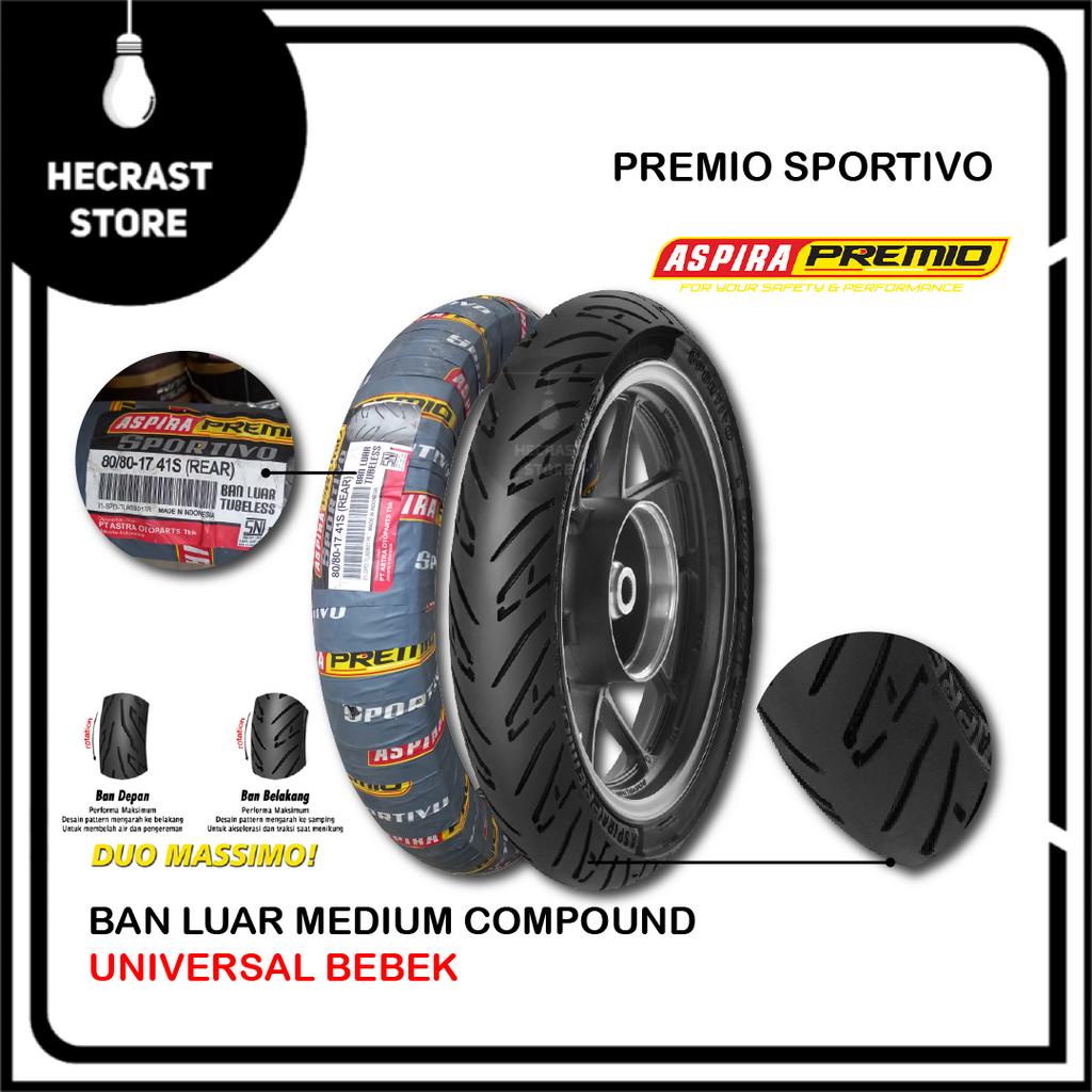 Premio 80/80-17 Sportivo Ban Tubeless Aspira Duo Massimo Motor Bebek