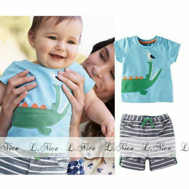 Baju Anak Cowok: LNice 6102 - Blue Crocodile