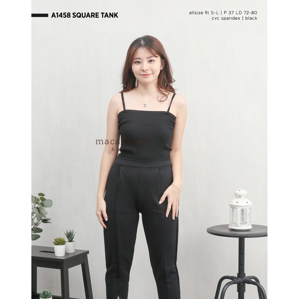 A1458 Square Tank - MACADAMIA HOUSE FASHION WANITA - TANKTOP - CASUAL SANTAI-1