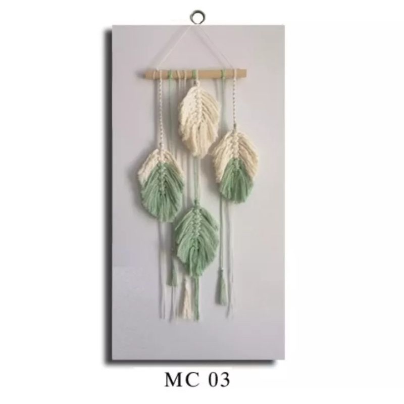 MACRAME (20X30CM) Hiasan Dinding Ruang Tamu Dekorasi Kamar Pajangan Rumah Walldecor Poster Kayu Tema Etnik