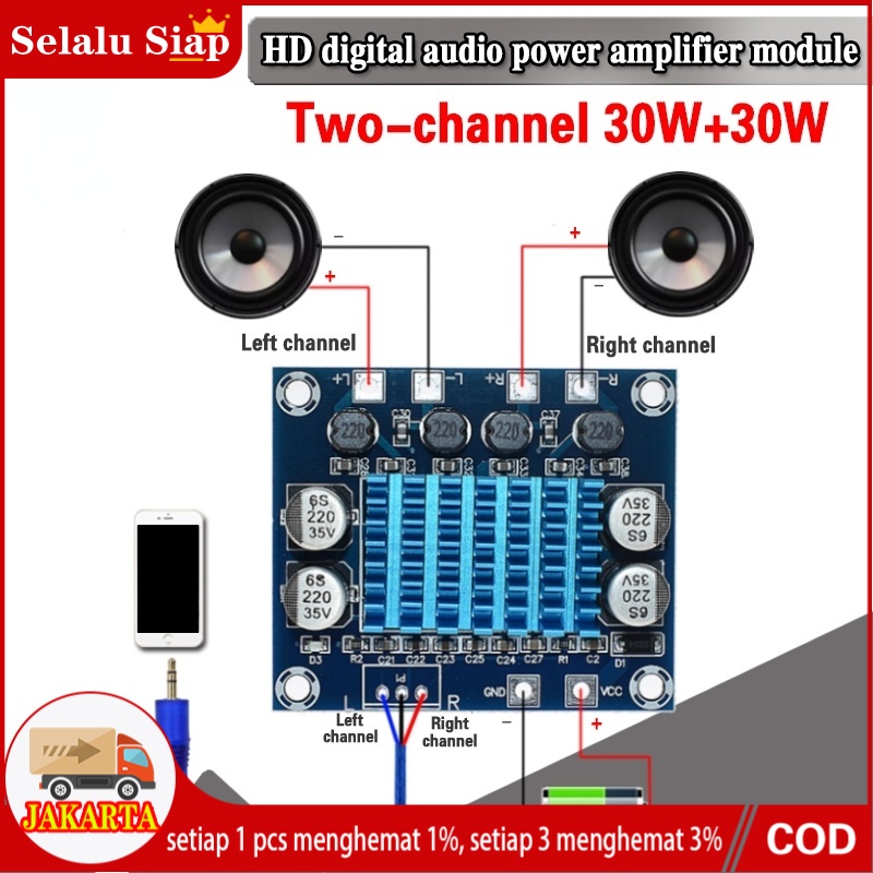 XH-A232 TPA3110 30W+30W 2.0 Digital Audio Power Amplifier Board