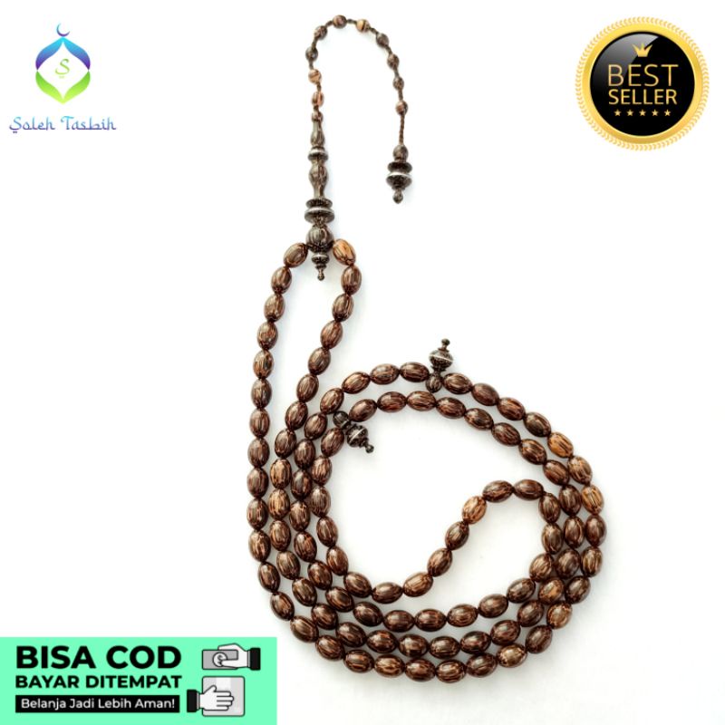 Tasbih Liwung Macan Motif Oval, Size 10mm x 14mm_Tasbih 99 Butir