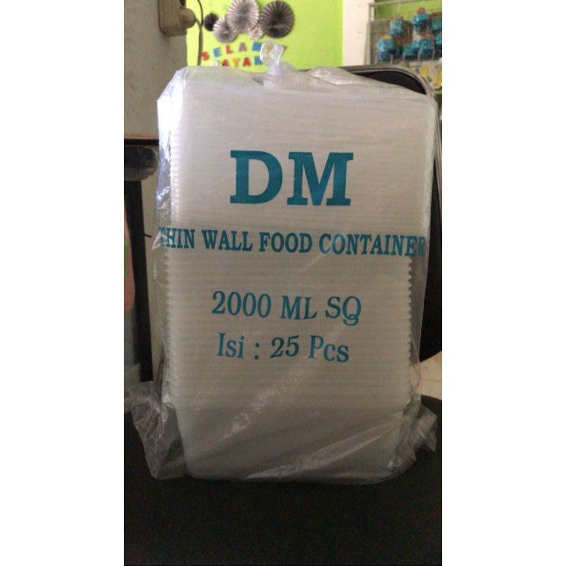 Thinwall Persegi 2.000ml DM Kotak Wadah Plastik