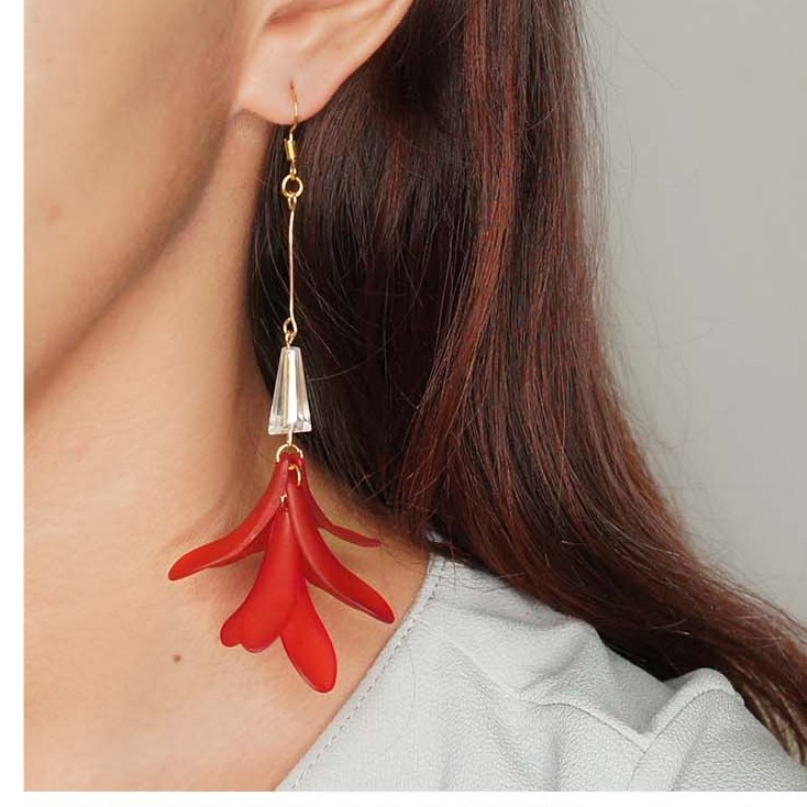 AH008 Anting Tassel crystal flower | Anting Korea | Anting hooks handmade