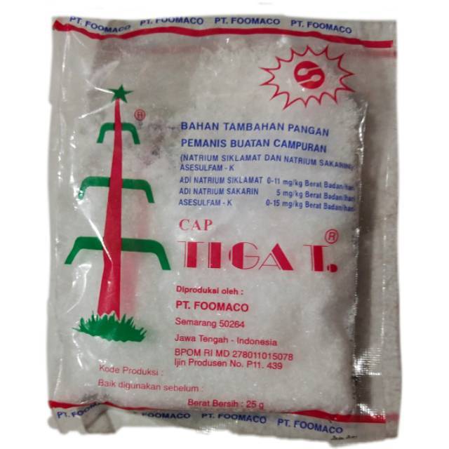 

Pemanis buatan cap Tiga T 25gr