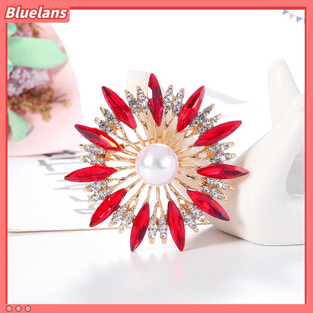 Pin Bros Lencana Bentuk Geometri Bulat Aksen Berlian Imitasi Warna-Warni Untuk Aksesoris Pakaian