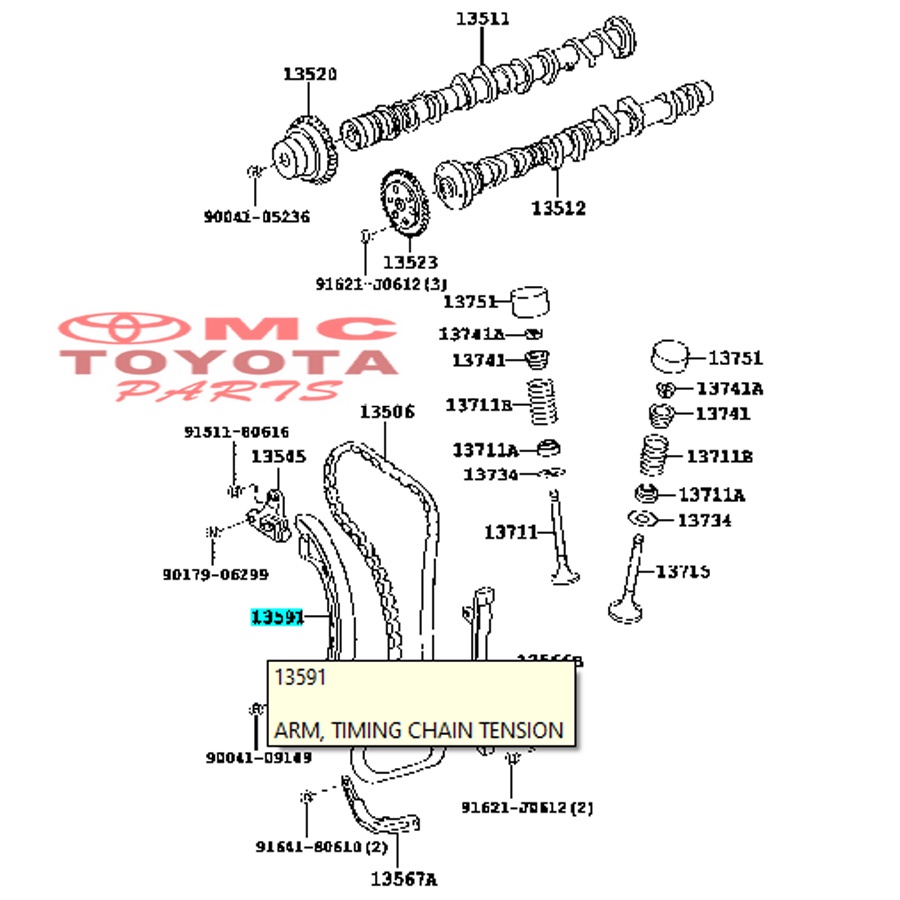 Sliper Slipper Chain Tensioner Avanza Vios 13591-97401