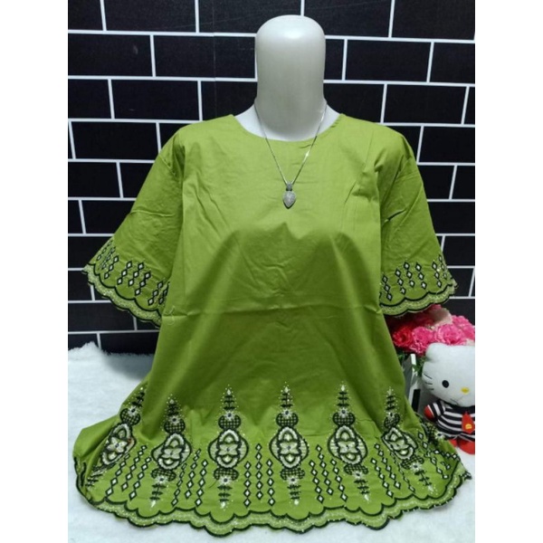 atasan bordir bahan katun tebal ld 100-110