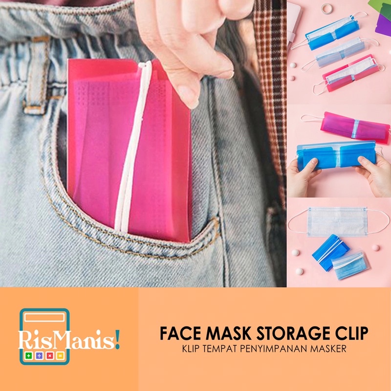 FACE MASK STORAGE CLIP - Klip Tempat Penyimpanan Masker Wajah Aneka Warna Higienis Praktis Ringan