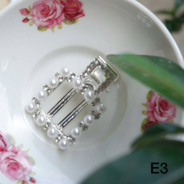 Jepit Rambut Korea Mutiara hair Clip pin Barette Pearl Import isi 1 Kekinian Kode E