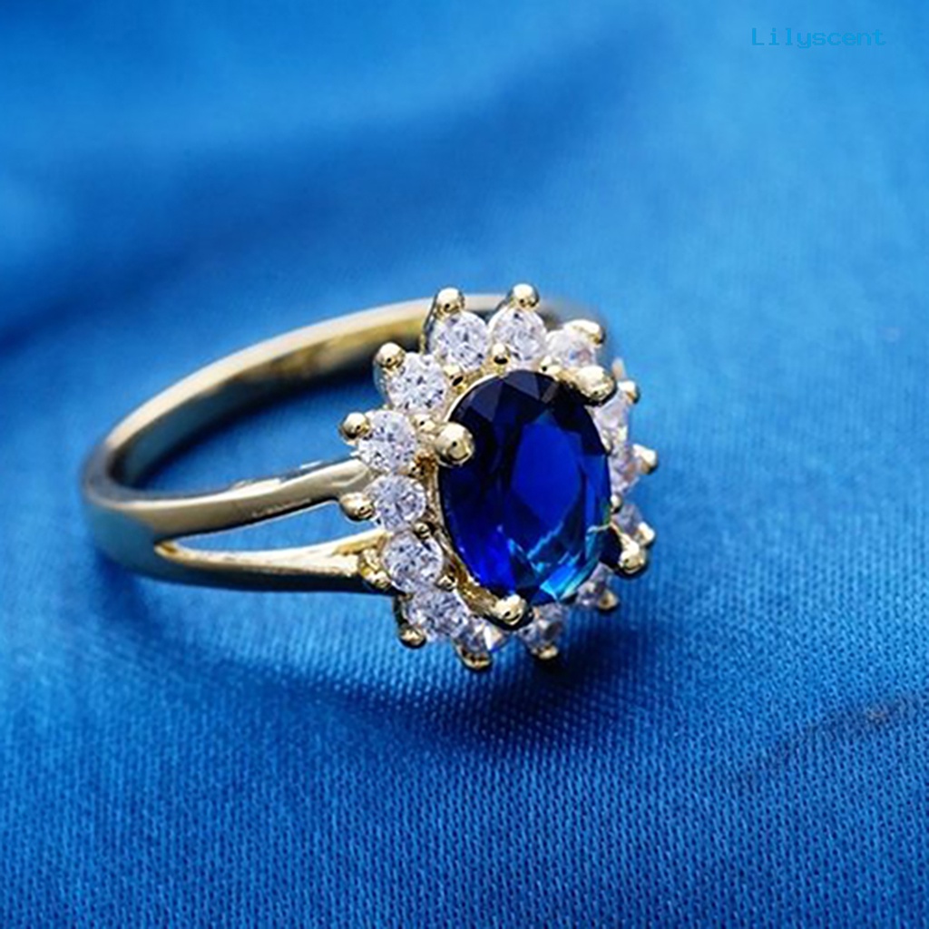 Ls Cincin Kawin Hias Berlian Imitasi Elegan Untuk Wanita / Prom / Hadiah