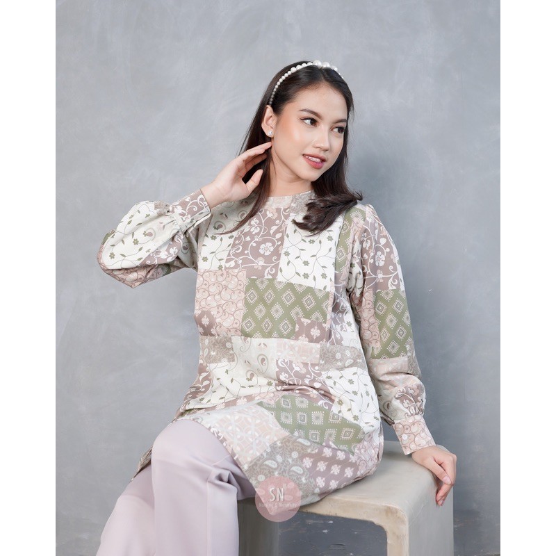 SN TUNIC-Baju menyusui FOREST GREEN