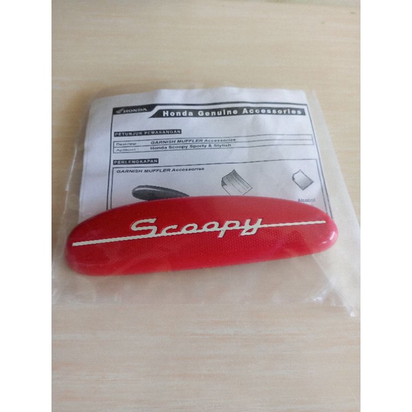 Garnis variasi aksesoris MERAH tutup knalpot Scoopy fi 2013-2017 merah