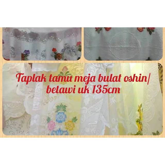 Taplak meja tamu polyster meje lesehan /meja betawi /oshin bulat