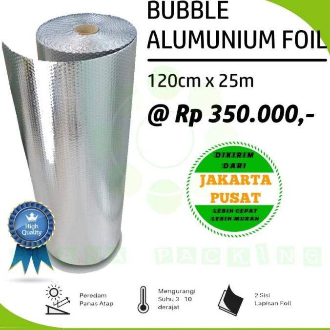Plastik Bubble / Buble Wrap Alumunium Foil Dkm+ Roll 120X25