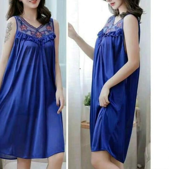 ✲ Baju Tidur Wanita Daster Cantik Daster Seksi Daster Satin Seksi - Hitam ✦