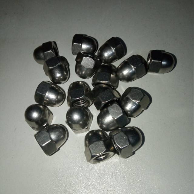 Mur topi M6 stainless 304 (baut kunci 10)