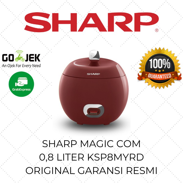 Sharp Rice Cooker Mini 3in1 0.8 Liter KS P8MY GR Magic Com Murah / Mejikom / Mejicom Apel Merah
