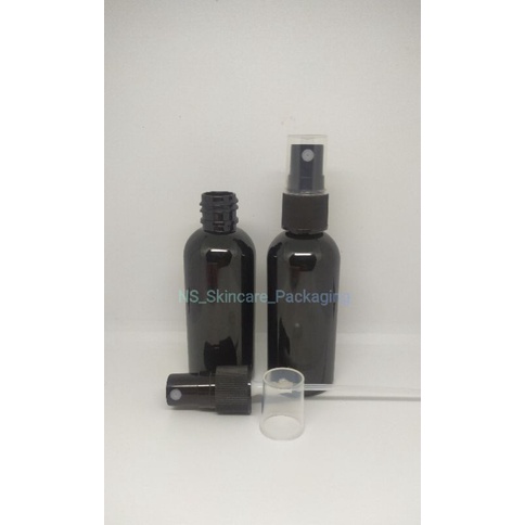 Botol spray 60ml hitam tutup spray hitam